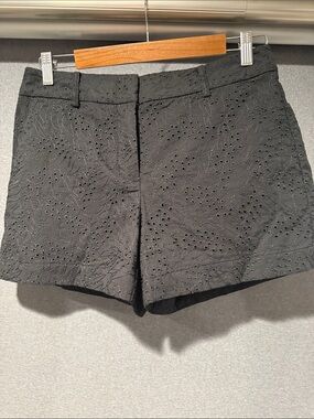 LOFT Black Eyelet Shorts